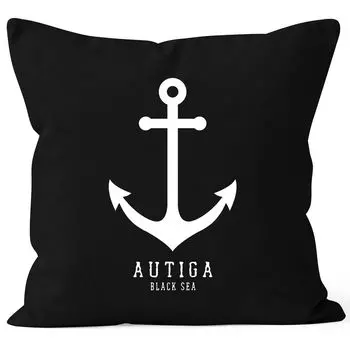 Чехол на подушку Anchor Nautical Sailor Sailing Autiga черный, униразмер