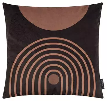 Чехол на подушку - антрацит - коричневый - полиэстер - 50 х 50 см - на молнии Magma - Heimtex