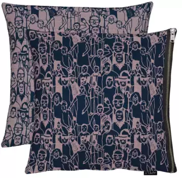 Чехол на подушку АПЭЛТ "Люди", (1 шт.), чехол на подушку двусторонний без наполнения APELT 46х46 см, черный