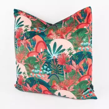 Чехол на подушку бархатный Морелия оранжево-зеленый в разных размерах КРАСИВАЯ ЖИЗНЬ. Размер 50х50см (ВхШ) Размер 50х50см (ВхШ) Schner-Leben