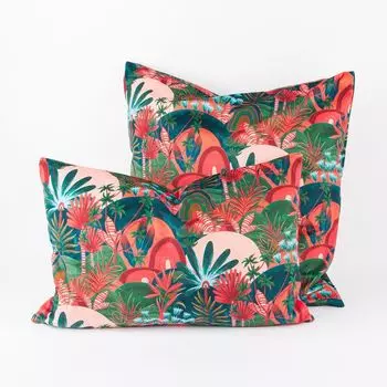 Чехол на подушку бархатный Морелия оранжево-зеленый в разных размерах КРАСИВАЯ ЖИЗНЬ. Размер 40х60см (ВхШ) Размер 40х60см (ВхШ) Schner-Leben