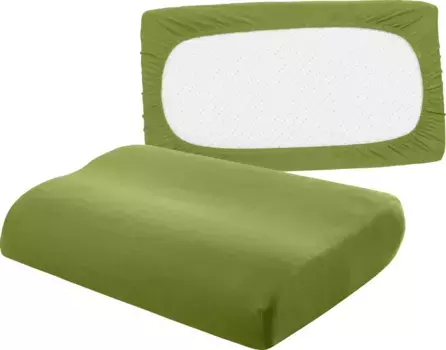 Чехол на подушку bellana "Universal Jersey", (2 шт.), подходит для подушек для поддержки шеи 80х40 см, цвет moos