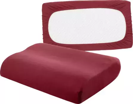 Чехол на подушку bellana "Universal Jersey", (2 шт.), подходит для подушек для поддержки шеи 80х40 см, цвет rubin