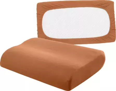 Чехол на подушку bellana "Universal Jersey", (2 шт.), подходит для подушек для поддержки шеи 80х40 см, цвет papaya