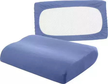 Чехол на подушку bellana "Universal Jersey", (2 шт.), подходит для подушек для поддержки шеи 80х40 см, цвет mittelblau