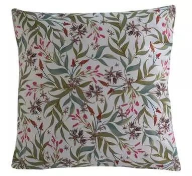 Чехол на подушку - белый - шалфейный - розовый - 40 х 40 см - цветочные мотивы Lonczyk GmbH
