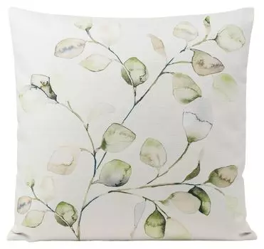 Чехол на подушку - белый - зеленый - 40 х 40 см - на молнии - мотив листьев Gzze W.F. Frottier-Weberei GmbH
