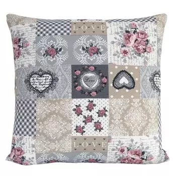 Чехол на подушку beties "Деревенские дети" ок. 60х60 см серебристо-лиловый.