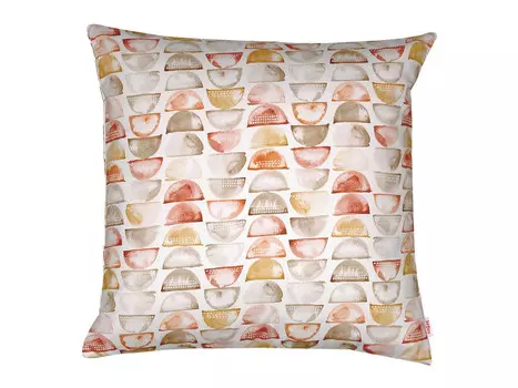 Чехол на подушку beties Heimtextil, 50x50 см, белый/серо-коричневый/коричневый/желтый карри/оранжевый