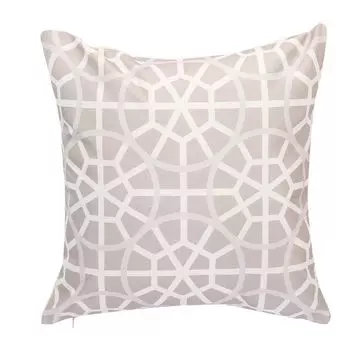 Чехол на подушку бежево-белый геометрический лен Nordic WLN