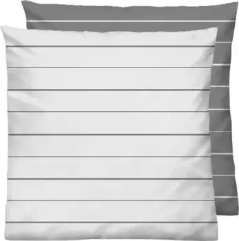 Чехол на подушку Biberna "Mix & Match", (1 шт.), можно комбинировать индивидуально 80х40 см, серый/полоски
