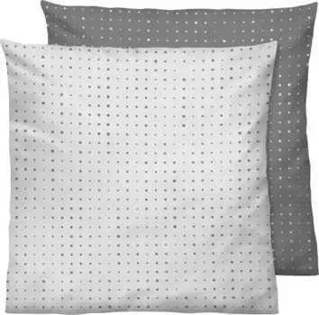 Чехол на подушку Biberna "Mix & Match", (1 шт.), можно комбинировать индивидуально 80х40 см, серый/точки