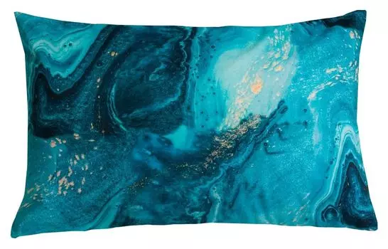 Чехол на подушку - бирюзовый - 40 х 60 см - имитация мрамора Yve!