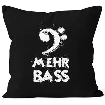 Чехол на подушку Больше бас-музыки Вечеринка Дискотека Техно-фестиваль Празднование Слушайте музыку Чехлы на подушки Декоративная подушка Хлопок MoonWorks черный 40 см x 40 см