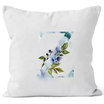 Чехол на подушку буква подушка "Z" буква алфавита монограмма инициалы акварельный рисунок чехол на подушку Autiga белый 40см x 40см