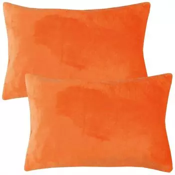 Чехол на подушку "Celina" упаковка 2 шт., размер "40 x 60см" - оранжевый - чехол на подушку на молнии Bestlivings