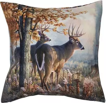 Чехол на подушку Clayre & Eef 45х45 см коричневый полиэстер квадратный олень Clayre&Eef