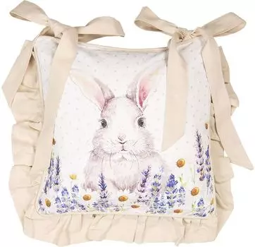 Чехол на подушку Clayre & Eef на подушку на стул 40х40 см, белый, красный, хлопковый, квадратные яблоки Clayre&Eef