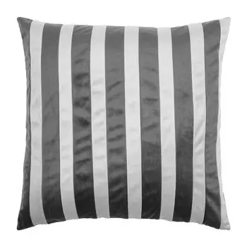 Чехол на подушку Comfort серый 50 х 50 см сшитый узор в полоску велюр pad