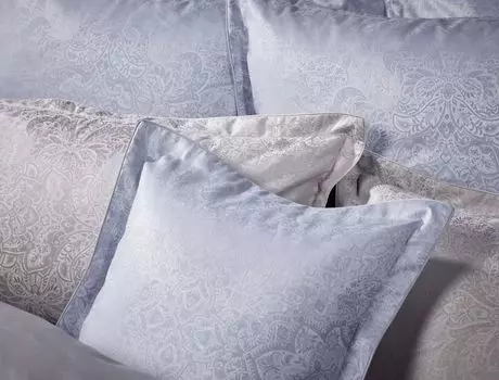 Чехол на подушку Curt Bauer Mako парчовый дамасский, одинарный дизайн 9007 SHIRLEY цвет французский-синий-211 размер 40x80 см