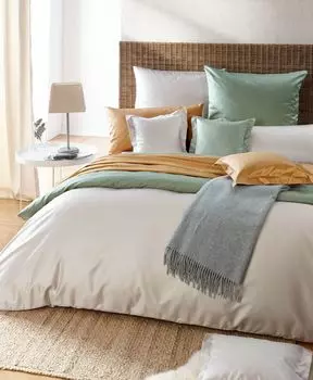 Чехол на подушку Curt Bauer Uni-Mako-Satin 1 шт., чехол на подушку ок. 80/80 см 0000-2219 Uni-Mako-Satin шампань.