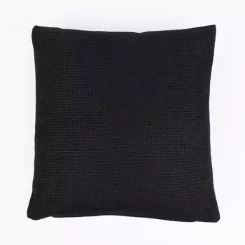 Чехол на подушку Dallas структурированная ткань однотонный черный 50х50см Gzze
