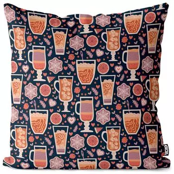 Чехол на подушку для кафе-ресторана VOID с кофе со льдом, полиэстер, водонепроницаемая подушка для улицы и помещения. Размер: 80 x 80 см.