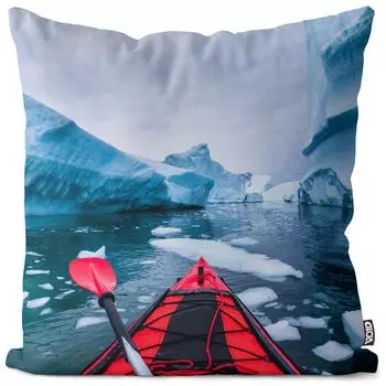 Чехол на подушку для каяка VOID в Антарктиде, полиэстер, водонепроницаемая подушка для улицы и дома. Размер: 80 x 80 см.