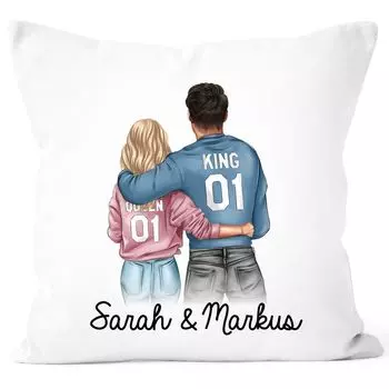 Чехол на подушку для пары с именем, любовным подарком, Рождеством, днем рождения, годовщиной, Днем Святого Валентина SpecialMe, белый, 40 см x 40 см