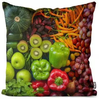 Чехол на подушку для приготовления пищи VOID с фруктами и овощами, полиэстер, водонепроницаемая подушка для улицы и дома. Размер: 60 x 60 см., мультиколор