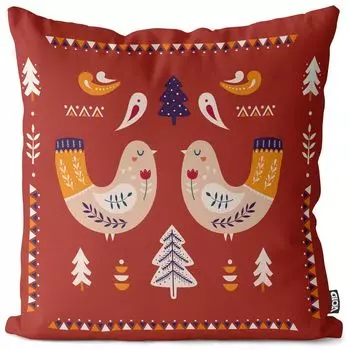 Чехол на подушку для загородного дома VOID Birds, полиэстер, водонепроницаемая подушка для улицы и дома. Размер: 80 x 80 см.