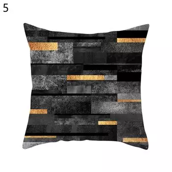 Чехол на подушку Дышащий, простой в уходе, полиэстер, черный, золотой, грязный, наволочка для дивана, товары для дома-5 Stuttg