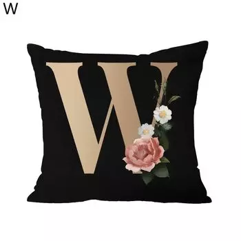 Чехол на подушку дышащий пылезащитный полиэстер золотой алфавит с принтом диванная подушка чехол для дома-W Stuttg