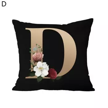 Чехол на подушку дышащий пылезащитный полиэстер золотой алфавит с принтом диванная подушка чехол для дома-D Stuttg