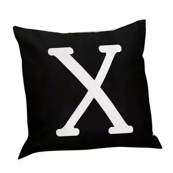 Чехол на подушку Дышащий светодиодный светодиодный светильник, фланелевый чехол для подушки с принтом букв для домашнего декора, черный X Stuttg