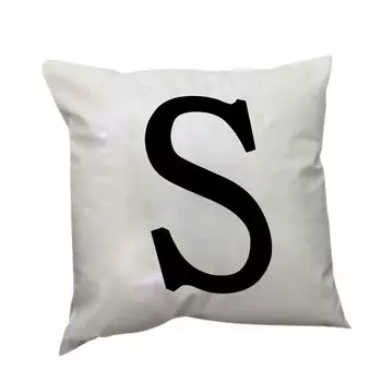 Чехол на подушку Дышащий светодиодный светодиодный светильник, фланелевый чехол для подушки с принтом букв для домашнего декора-белый Stuttg
