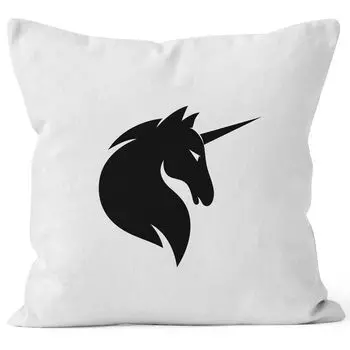 Чехол на подушку единорог чехол на подушку-единорог декоративная подушка 40x40 хлопок MoonWorks белый 40см x 40см