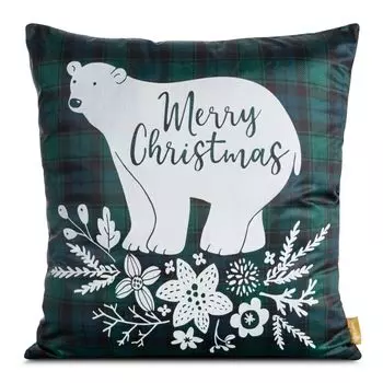 Чехол на подушку Eurofirany Christmas 60x60 см Merry Christmas зеленый декор