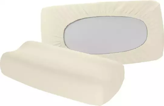 Чехол на подушку fleuresse "Vital Comfort", (2 шт.), подушка для здоровья, эргономичная подушка, поддерживающая подушка, внешний материал: 96 % хлопок, 4 % эластан LYCRA, на резинке 60х40 см, цвет creme