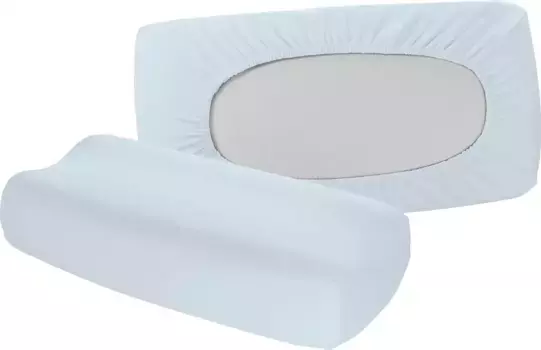 Чехол на подушку fleuresse "Vital Comfort", (2 шт.), подушка для здоровья, эргономичная подушка, поддерживающая подушка, внешний материал: 96 % хлопок, 4 % эластан LYCRA, на резинке 60х40 см, синий