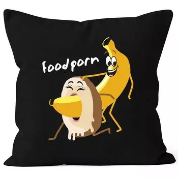 Чехол на подушку Foodporn Banana Donut Ugly Funshirt, декоративная подушка, хлопок MoonWorks, черный, 40 см x 40 см