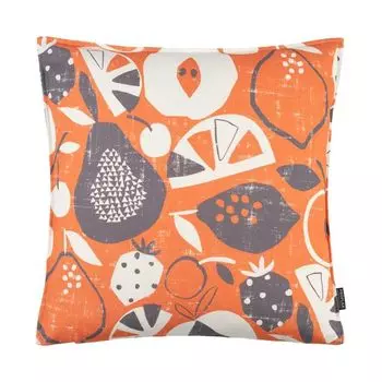 Чехол на подушку Hanoi, принт фруктов по всей поверхности, оранжевый, размер: 30 x 50 см, наполнитель: утиные перья Proflax