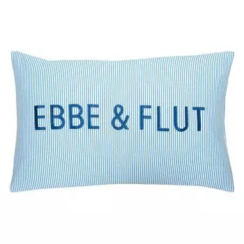 Чехол на подушку Harbour синий 35 60 см трикотажные полоски с вышивкой pad