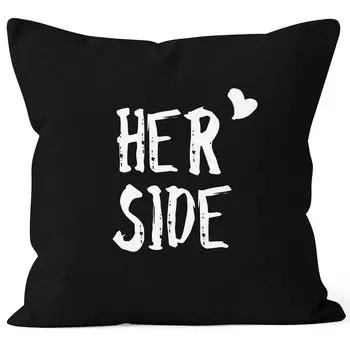 Чехол на подушку Her Side Чехол на подушку партнерская свадебная декоративная подушка 40x40 хлопок MoonWorks черный