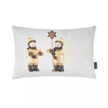 Чехол на подушку Herford, цифровая печать, деревянные фигурки Erzgebirge, звезды-певцы, 43x27 см, золото, наполнитель подушки: без Proflax