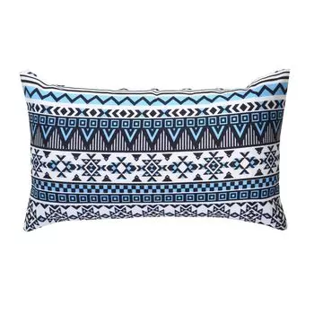 Чехол на подушку хлопок богемный стиль 30 см х 50 см синий WLN