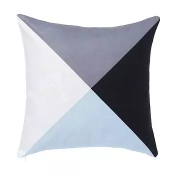Чехол на подушку Хлопок Лен Черный Серый Синий Белый Треугольник WLN