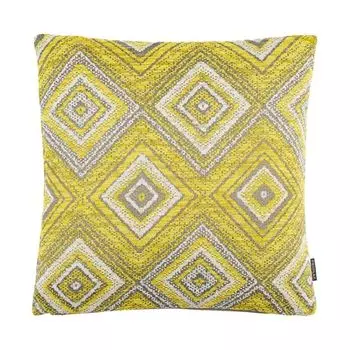Чехол на подушку Homburg, плетение в виде ромба, желтый, размер: 45 х 45 см, наполнитель: утиные перья Proflax