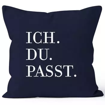 Чехол на подушку I you подходит для 2 подушек, чехол для декоративной подушки, хлопок MoonWorks, темно-синий, 40 см x 40 см