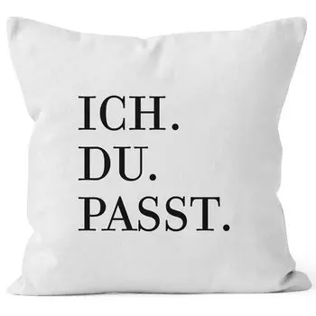 Чехол на подушку I you подходит для 2 подушек, чехол для декоративной подушки, хлопок MoonWorks, белый, 40см x 40см